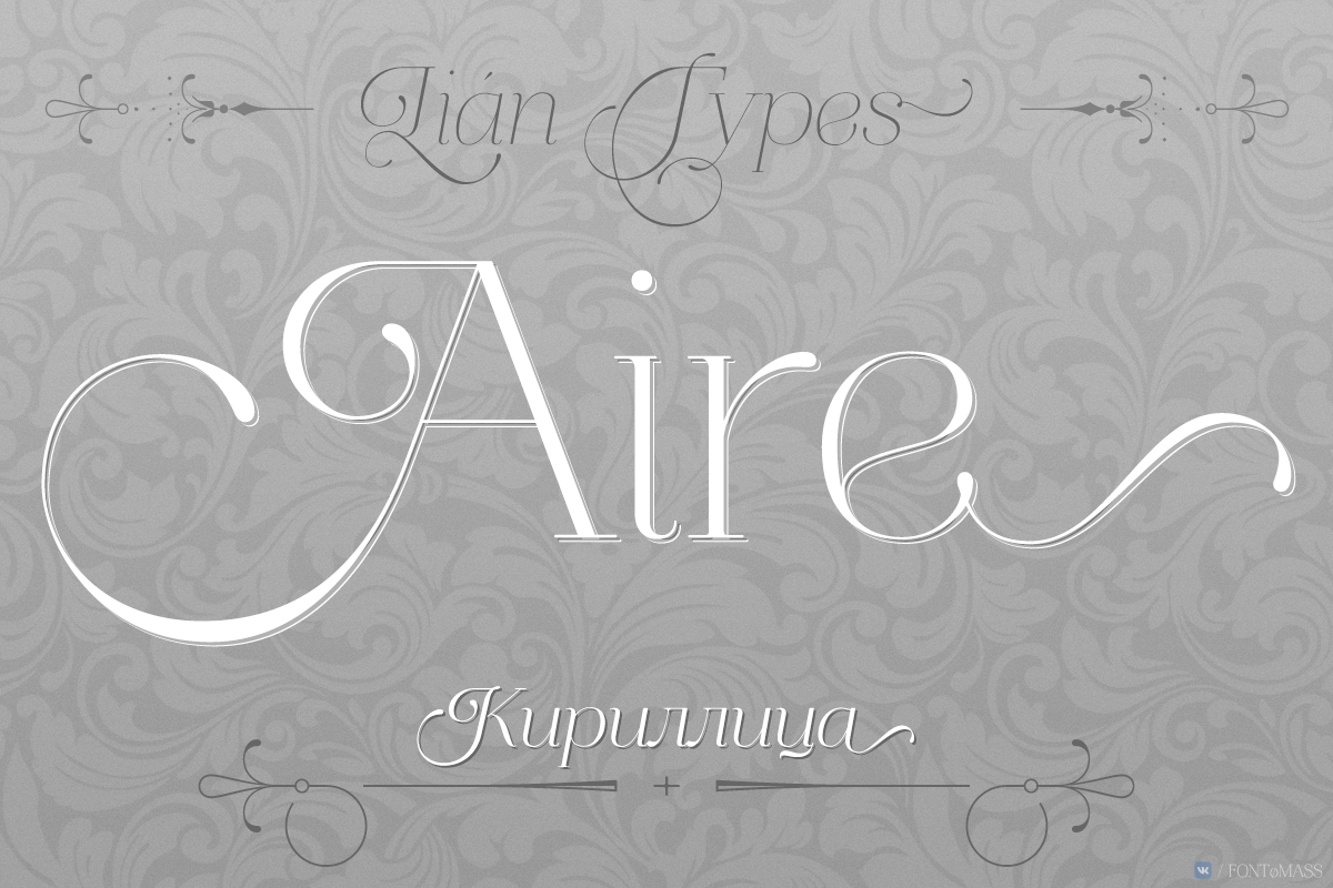 Ejemplo de fuente Aire Roman Italic